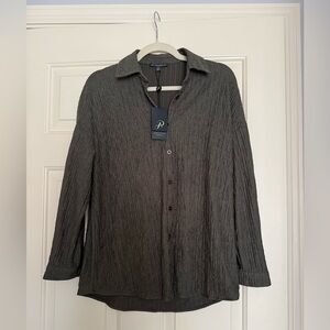 Adrianna Papell Textured Green Blouse